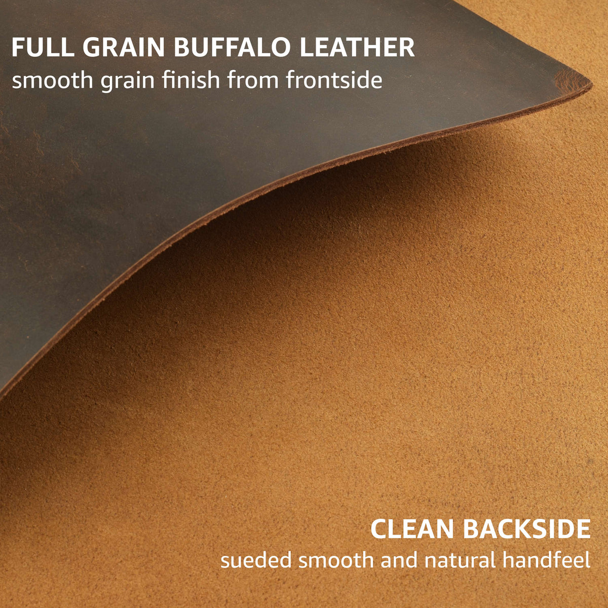 Full Grain Buff Leather Sheet - Dark Brown, 2mm Thick - Premium Craft Leather for Tooling, Upholstery, Workshops, and DIY Projects