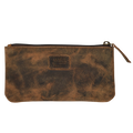 Leather Pencil Pouch Pen Case - Distressed Brown