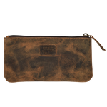 Leather Pencil Pouch Pen Case - Distressed Brown
