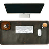 Real Leather Desk Mat for Desktop & Laptop, with Leather Tray & Tea Coaster, 3mm Thick 32''x16'' Genuine Leather Desk Cover-Protector-Blotter