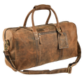 Leather Travel Duffel Bag - Brown