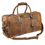 Leather Travel Duffel Bag - Brown