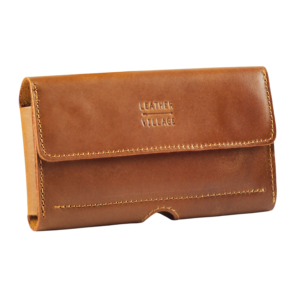 Leather Phone Belt Pouch - Tan Leather Village