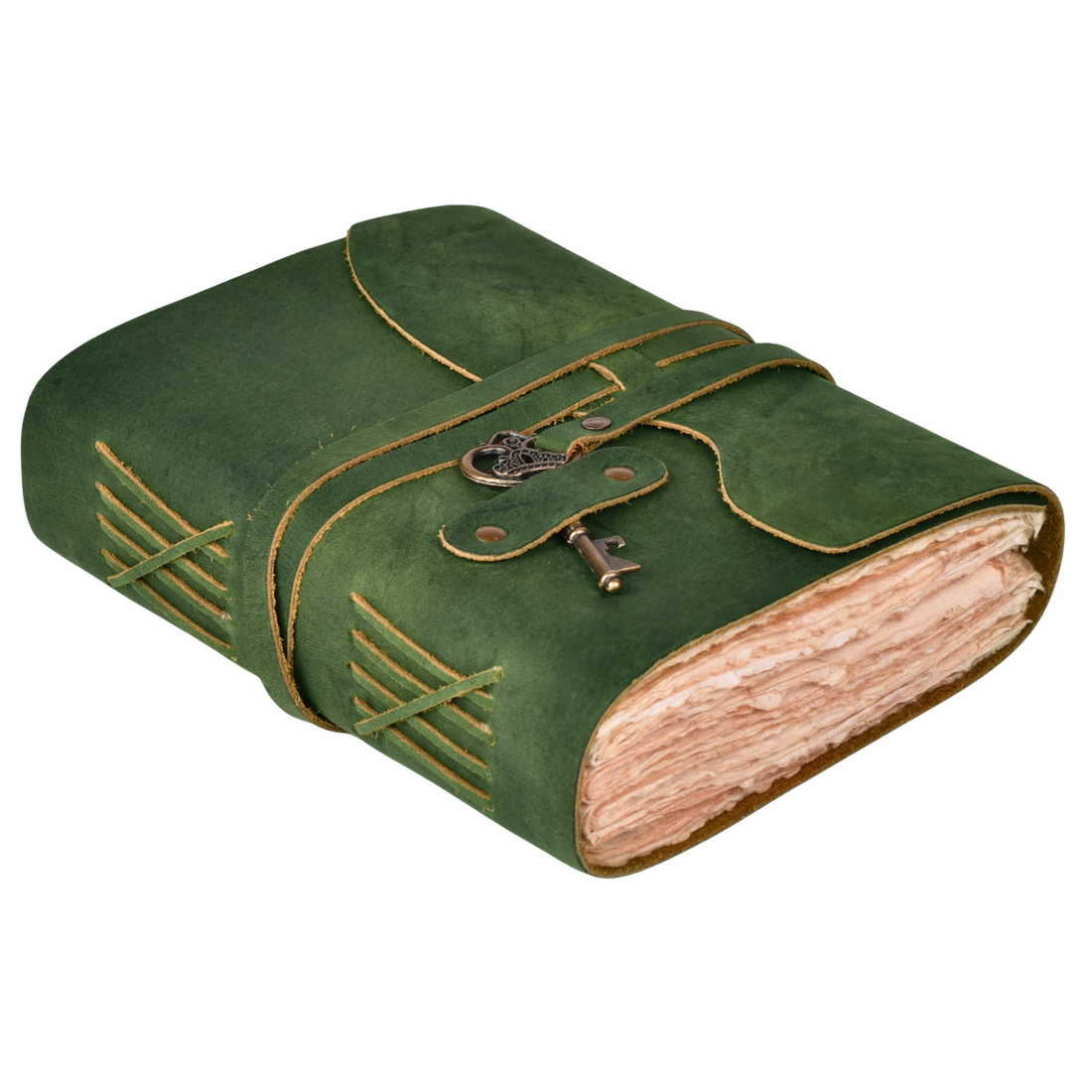 HANDCRAFTED VINTAGE LEATHER JOURNAL WITH ANTIQUE KEY - BOOK OF SHADOWS JOURNAL FOR MEN & WOMEN