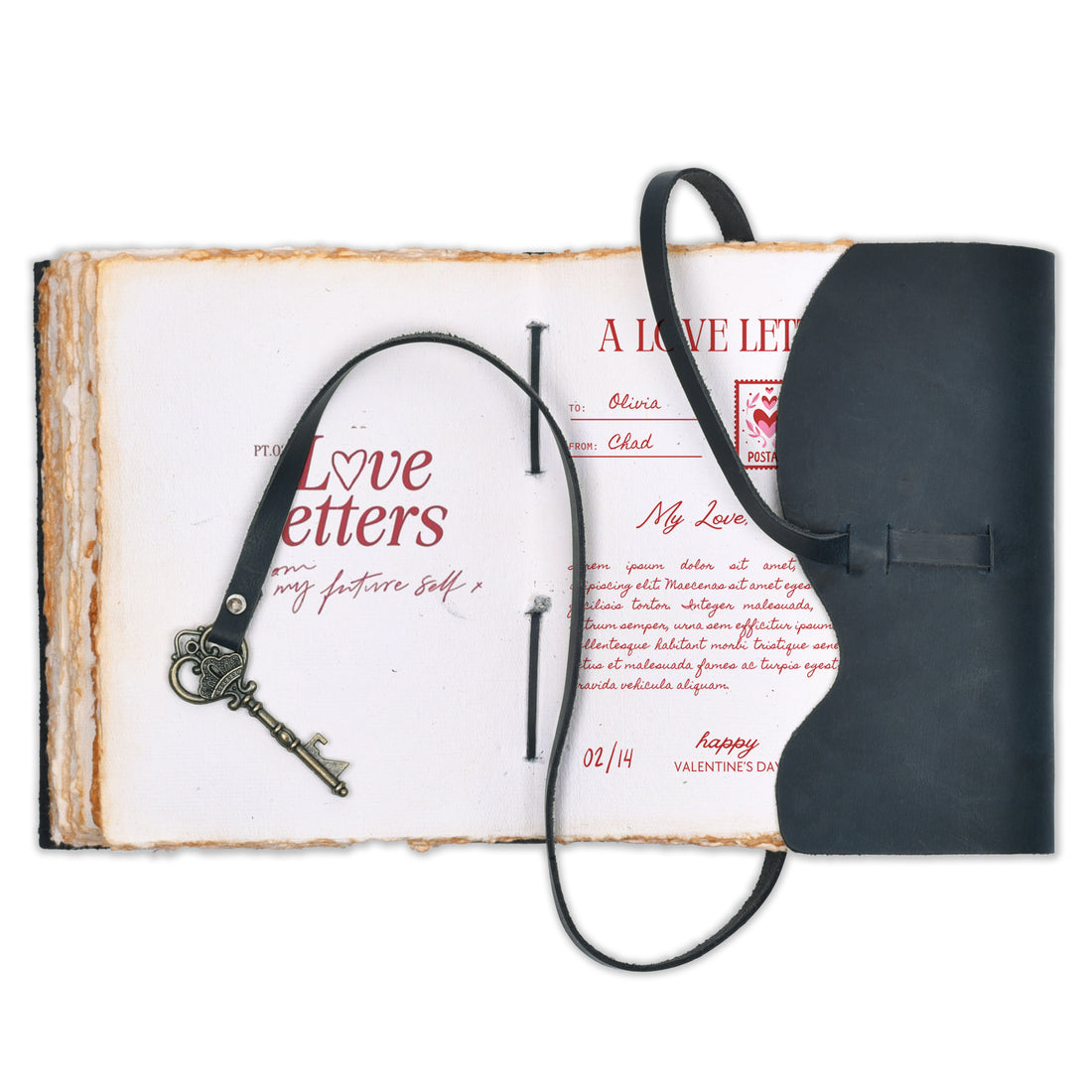 HANDCRAFTED VINTAGE LEATHER JOURNAL WITH ANTIQUE KEY - BOOK OF SHADOWS JOURNAL FOR MEN & WOMEN