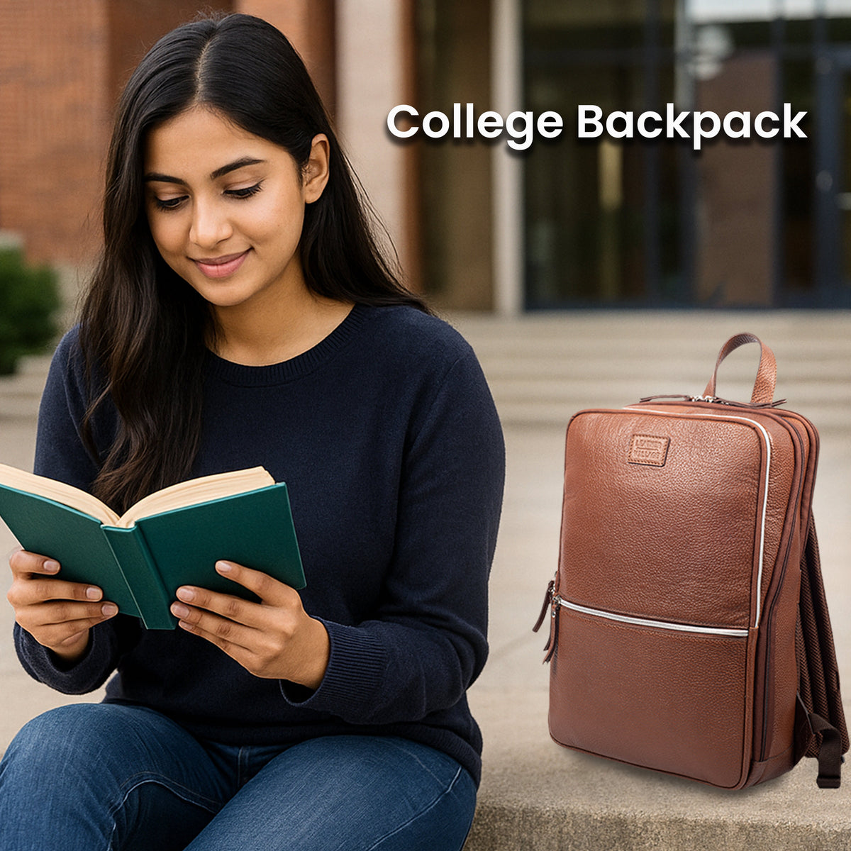 LEATHER VILLAGE Leather Backpack for Men & Women– 16.1" Handmade Vintage Daypack Laptop Bag for Work, Travel, Office & School