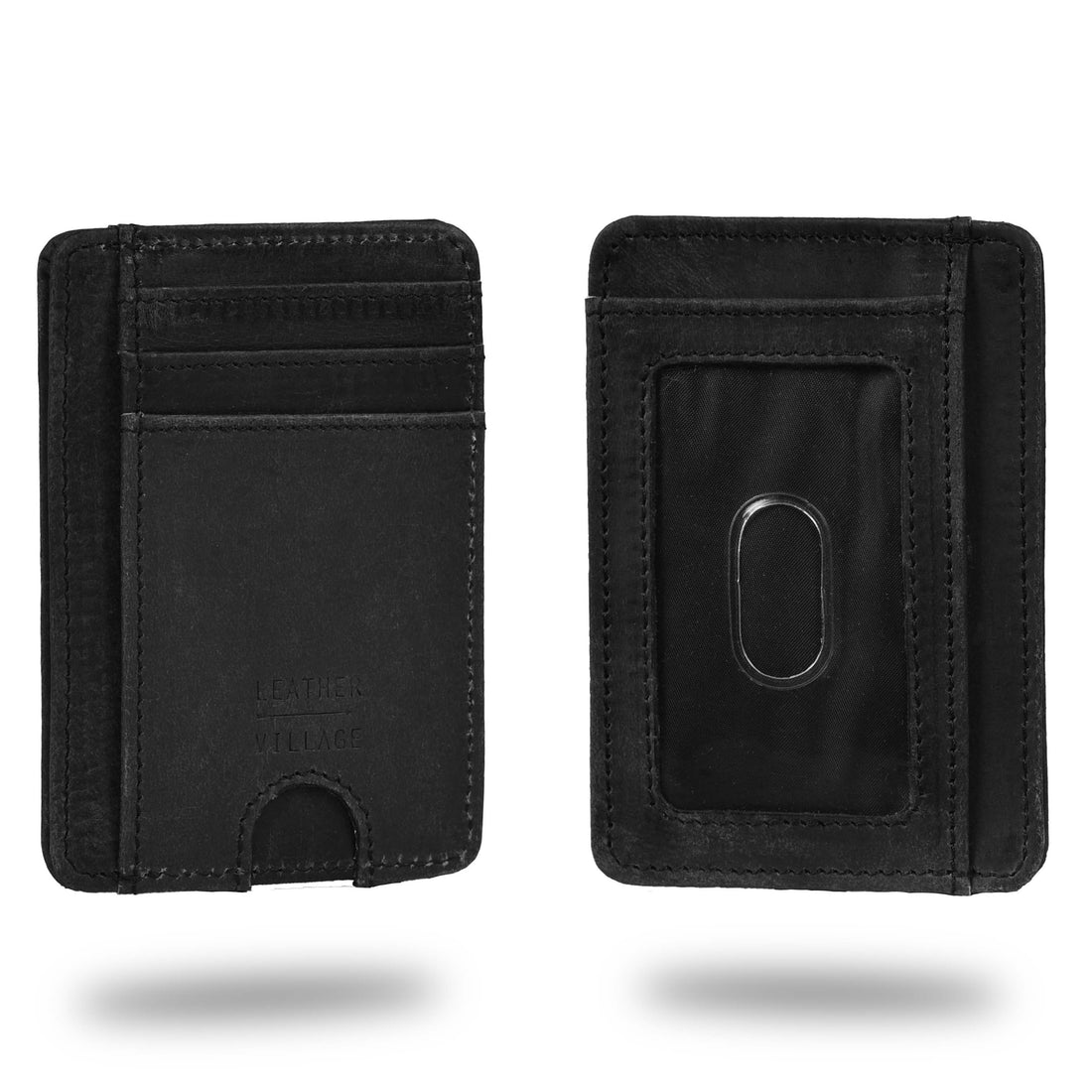 Leather Slim Wallet RFID Blocking Front Pocket Minimalist Credit Card Holder
