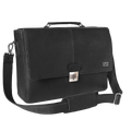 Leather Messenger Bag for Men & Women - Black
