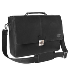 Leather Messenger Bag for Men & Women - Black