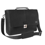 Leather Messenger Bag for Men & Women - Black