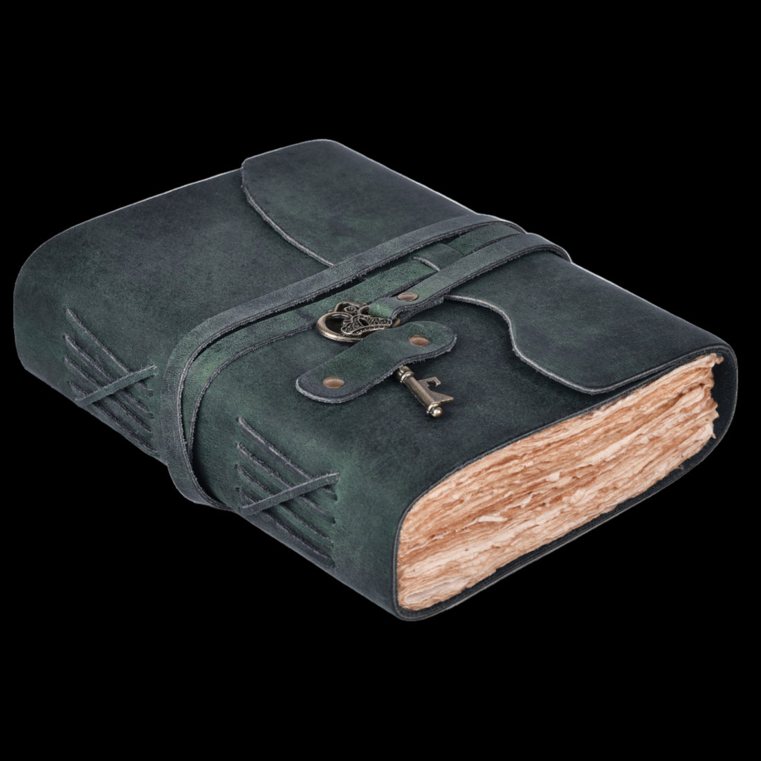 HANDCRAFTED VINTAGE LEATHER JOURNAL WITH ANTIQUE KEY - BOOK OF SHADOWS JOURNAL FOR MEN & WOMEN