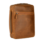 Vintage brown leather Bible cover with front zipper pocket