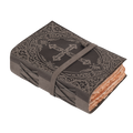 Vintage black leather Holy Bible with embossed cross design