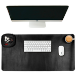 Real Leather Desk Mat for Desktop & Laptop - Black