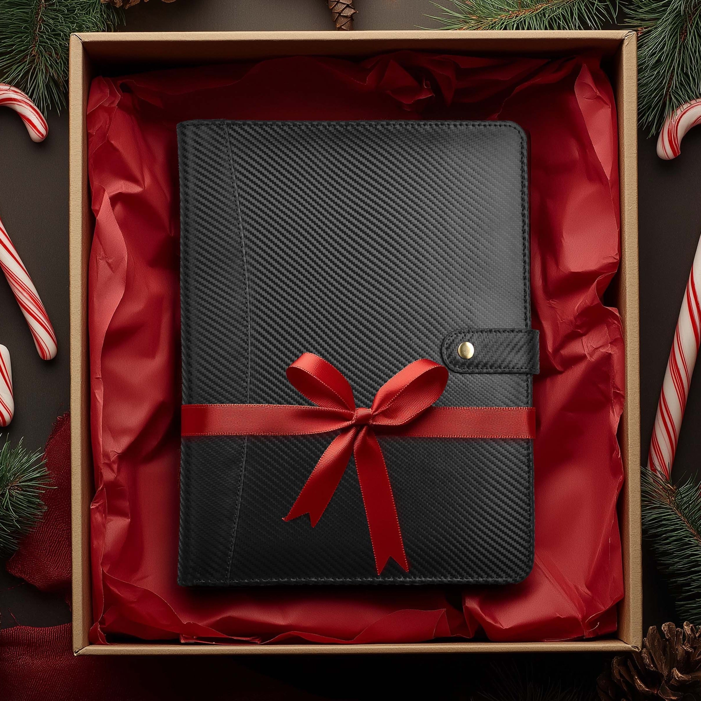 Leather Village carbon fiber leather meeting folder pad case
