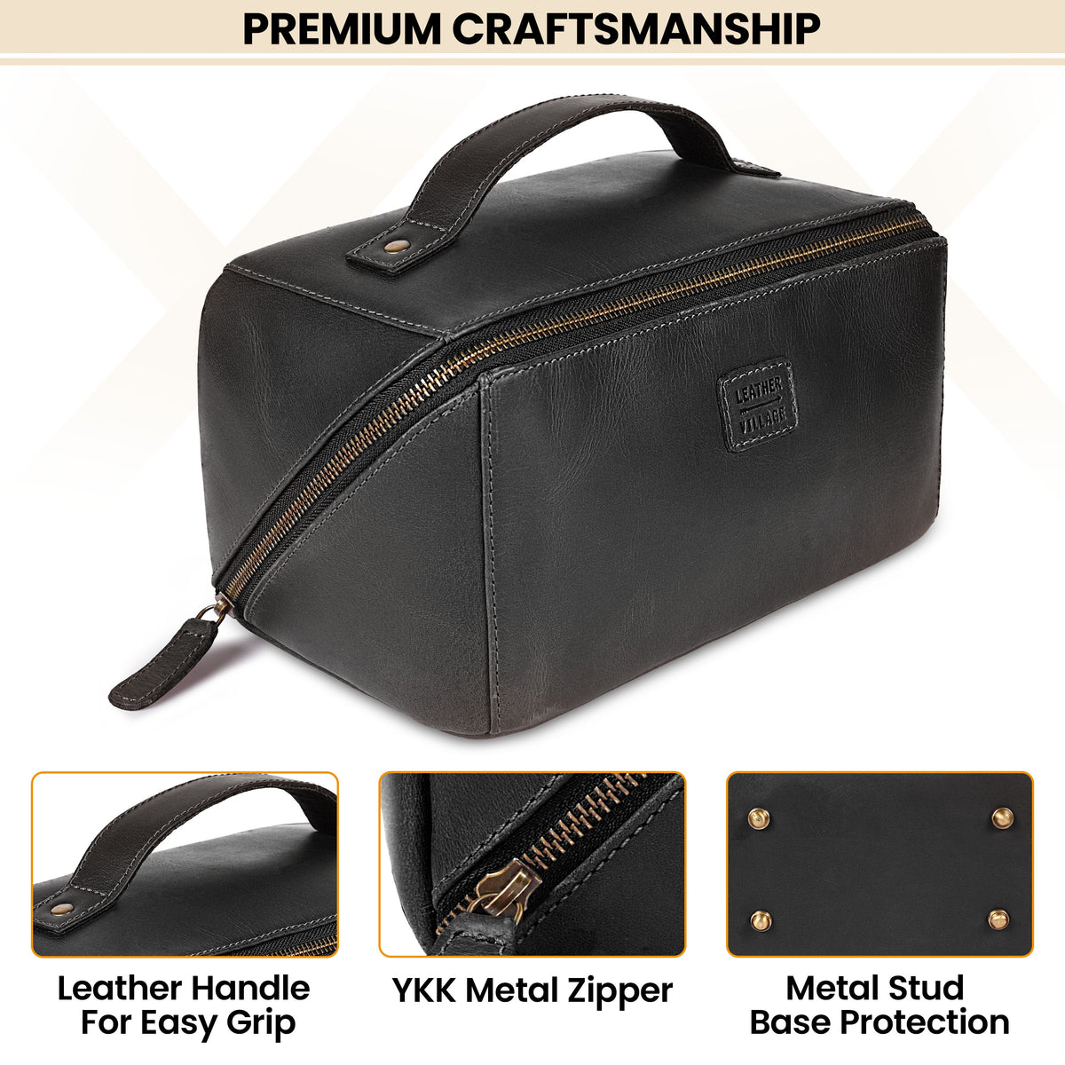 Leather Travel Cosmetic Bag for Women