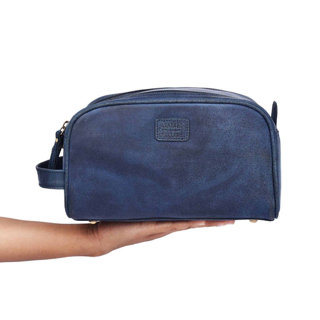 Leather Toiletry Bag for Men, Travel Essentials Shaving Dopp Kit, Mens Travel Bag Toiletries Organizer Case for Grooming, Water Resistant Cosmetic Bag Pouch