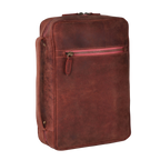 Vintage red leather Bible cover with front zipper pocket