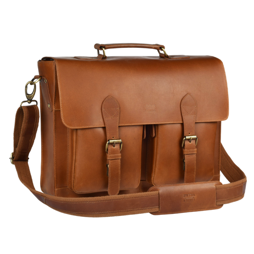 Leather Village leather briefcase messenger bag for laptop