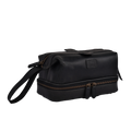 Black Leather Dopp Kit – Travel Toiletry Bag