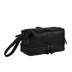 Black Leather Dopp Kit – Travel Toiletry Bag