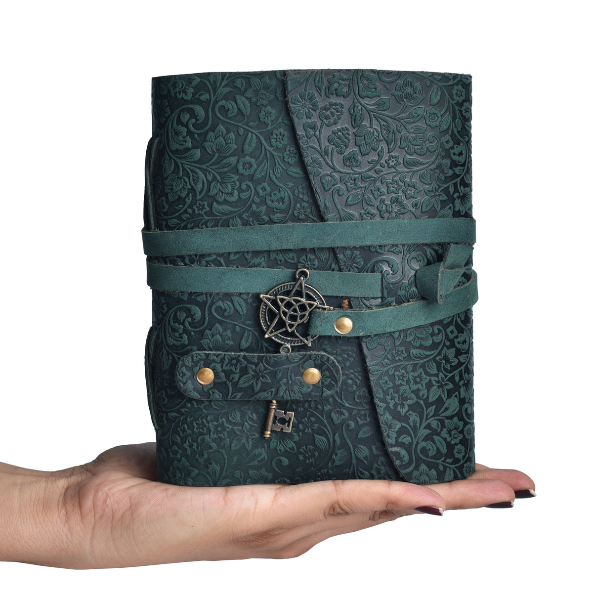 Leather Bound Journal Floral Embossed Notebook - 260 Page- 7"X5"- Vintage Paper Writing Journal Sketchbook