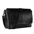 Handmade Vintage Leather Messenger Bag - Black