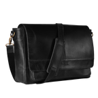 Handmade Vintage Leather Messenger Bag - Black