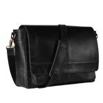 Handmade Vintage Leather Messenger Bag - Black