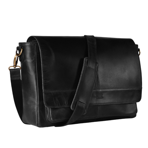 Handmade Vintage Leather Messenger Bag - Black – Leather Village