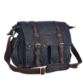 Canvas Messenger Shoulder Bag - Gray