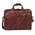 Leather Laptop Messenger Briefcase Bag - RED