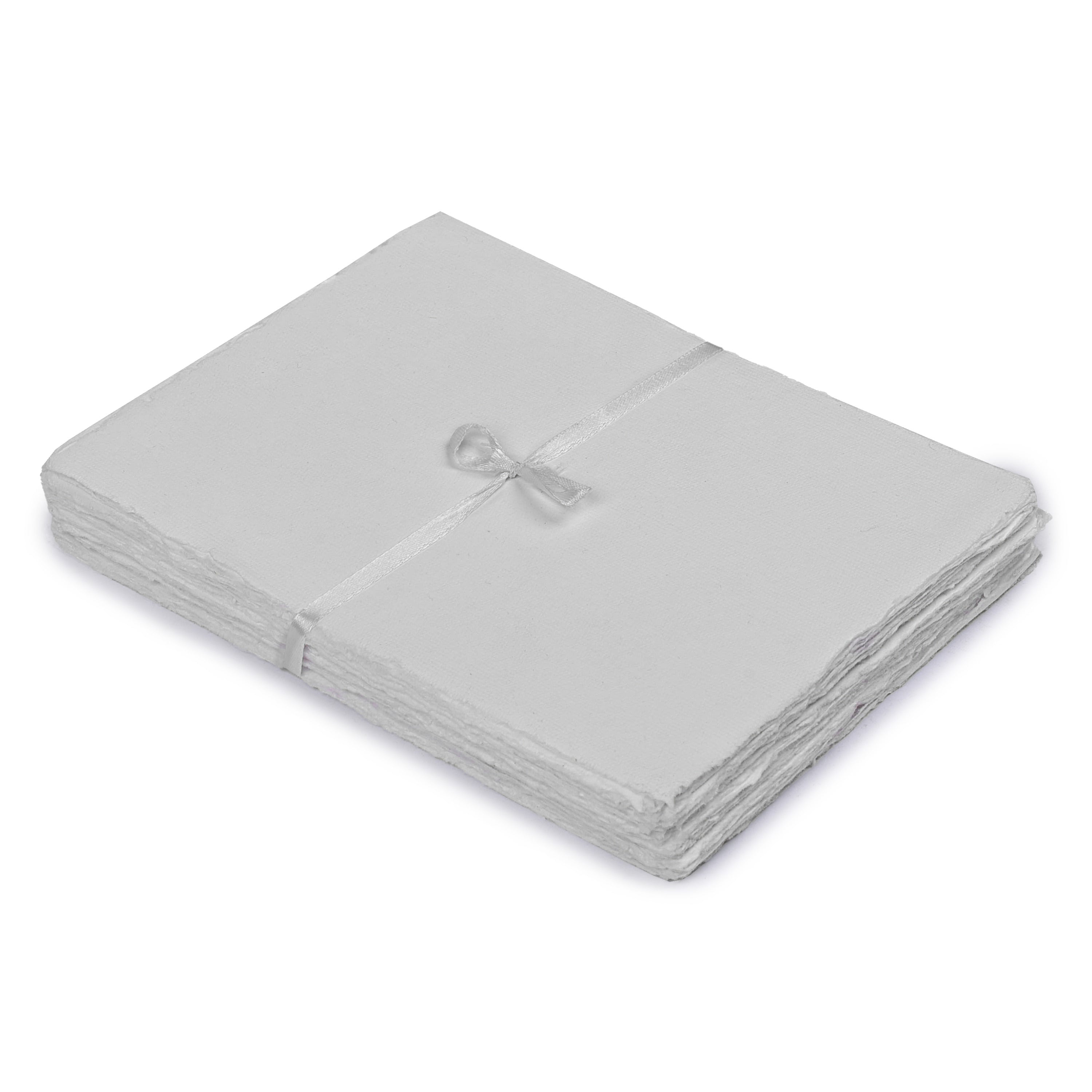 WATERCOLOR PAPER - 150 GSM THICK DECKLE EDGE PAPER - 50 SHEETS COTTON HANDMADE PAPER