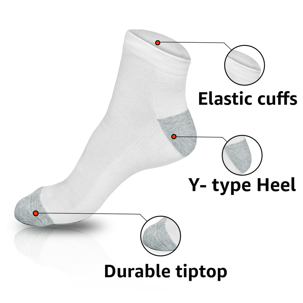 Ankle Length Anti-Slip Casual Socks for Men & Women- Stylish Comfort Fit Moisture Control- Perfect for Everyday Wear Pack of 6