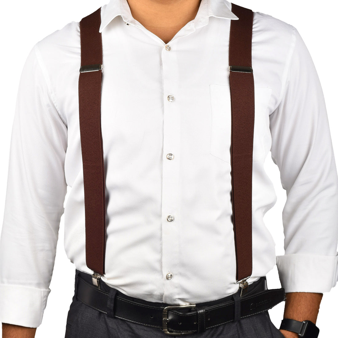 Adjustable Suspenders for Men & Women X-Back Elastic Braces with Strong Clips, Classic Style for Any Occasion