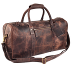 Leather Travel Duffel Bag - Cherry