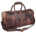 Leather Travel Duffel Bag - Cherry