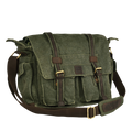 Canvas Messenger Shoulder Bag - Green