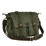 Canvas Messenger Shoulder Bag - Green