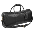 Leather Travel Duffel Bag - Black