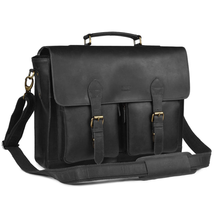Rustic Leather Messenger Bag – 16” Handmade Vintage Laptop Satchel for Men & Women, Briefcase for Work/Travel