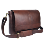 Handmade Vintage Leather Messenger Bag - Red