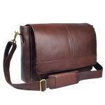 Handmade Vintage Leather Messenger Bag - Red