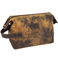 Leather Village Brown Leather Dopp Kit for Travel and Grooming Essentials Organization