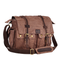 Canvas Messenger Shoulder Bag - Brown