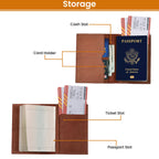Leather Village red RFID leather passport holder cover