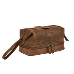 Brown Leather Dopp Kit – Travel Toiletry Bag
