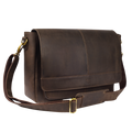 Handmade Vintage Leather Messenger Bag - Brown Leather Village