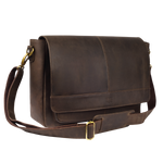 Handmade Vintage Leather Messenger Bag - Brown