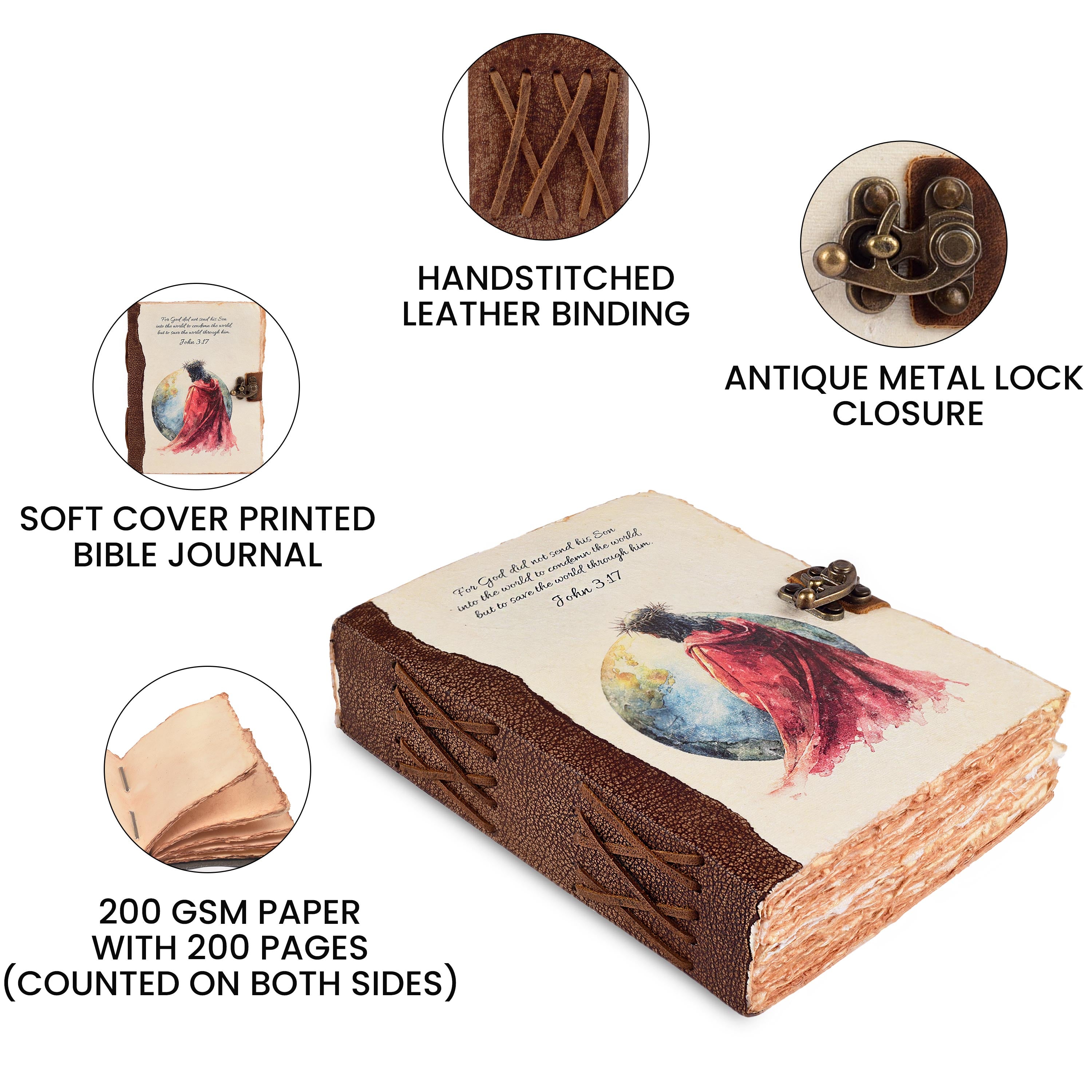 John 3:17 Leather Journal